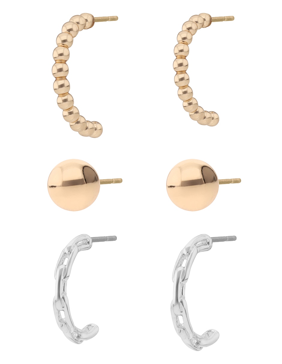 Set de aretes con acabado brillante 2