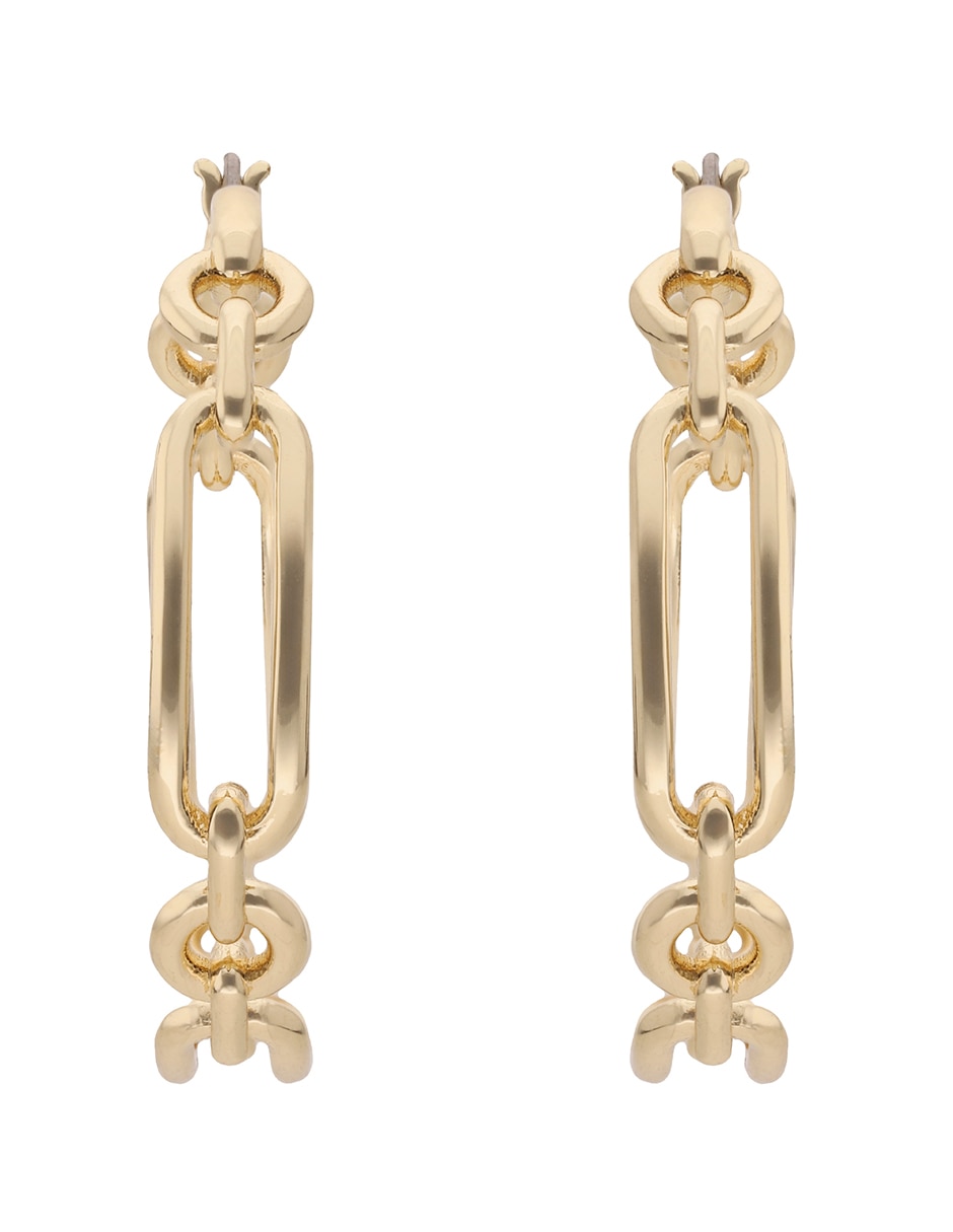 Aretes de eslabones con acabado brillante
