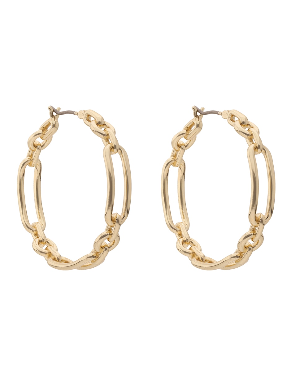 Aretes de eslabones con acabado brillante 2