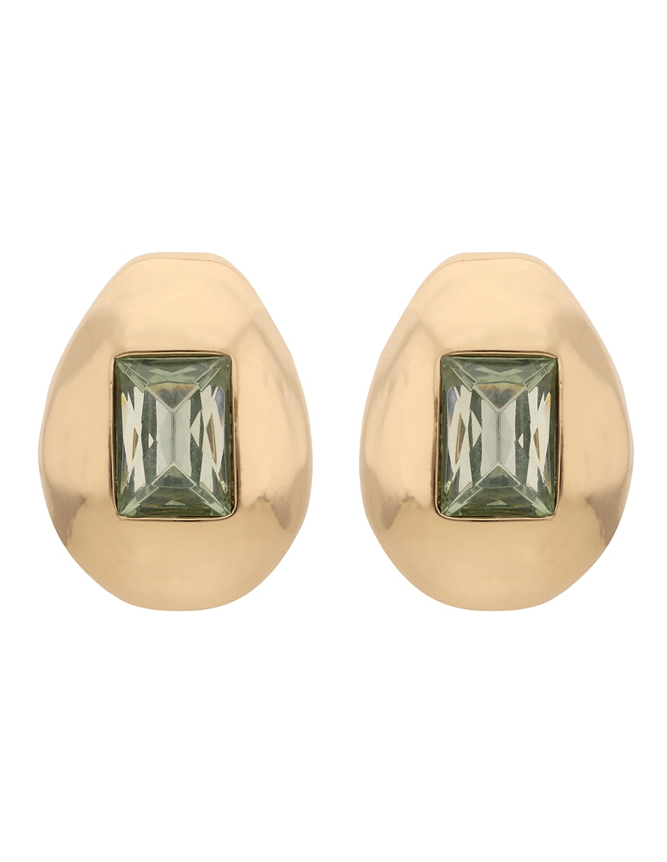 Aretes circulares Green Geode con acabado brillante 1