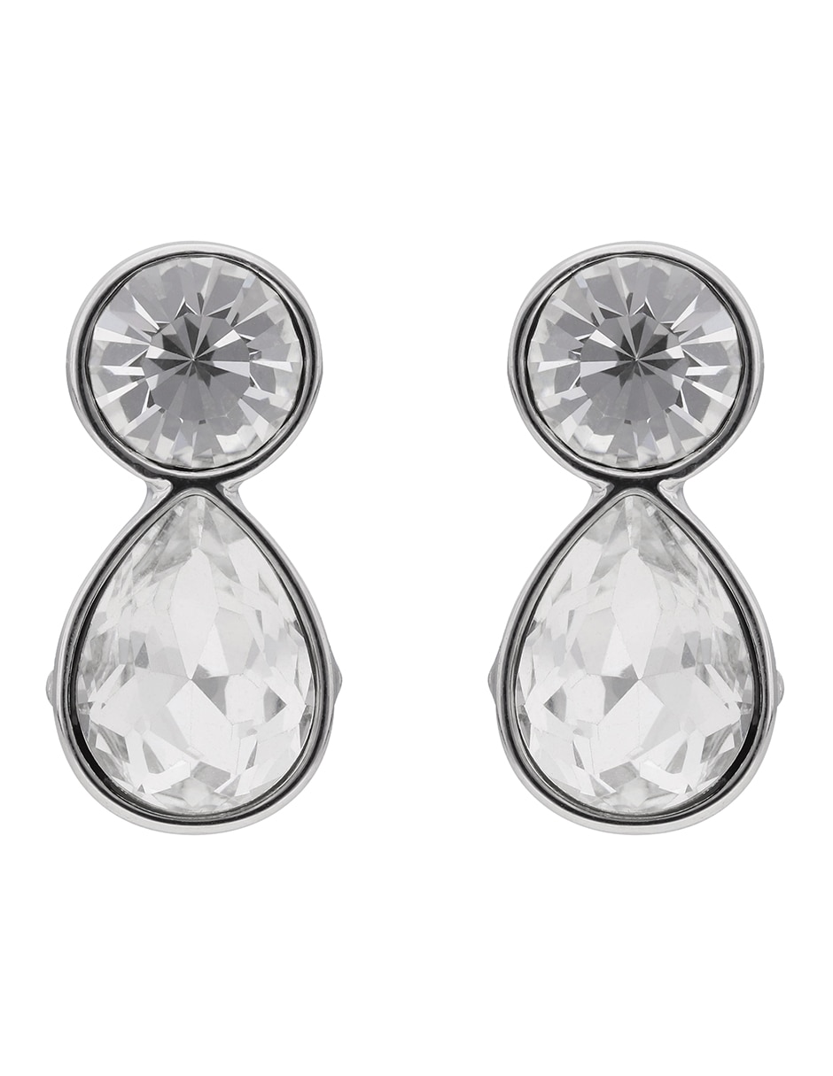 Aretes de gota Cultured Pearl con acabado brillante cristal Aretes de gota Cultured Pearl con acabado brillante cristal