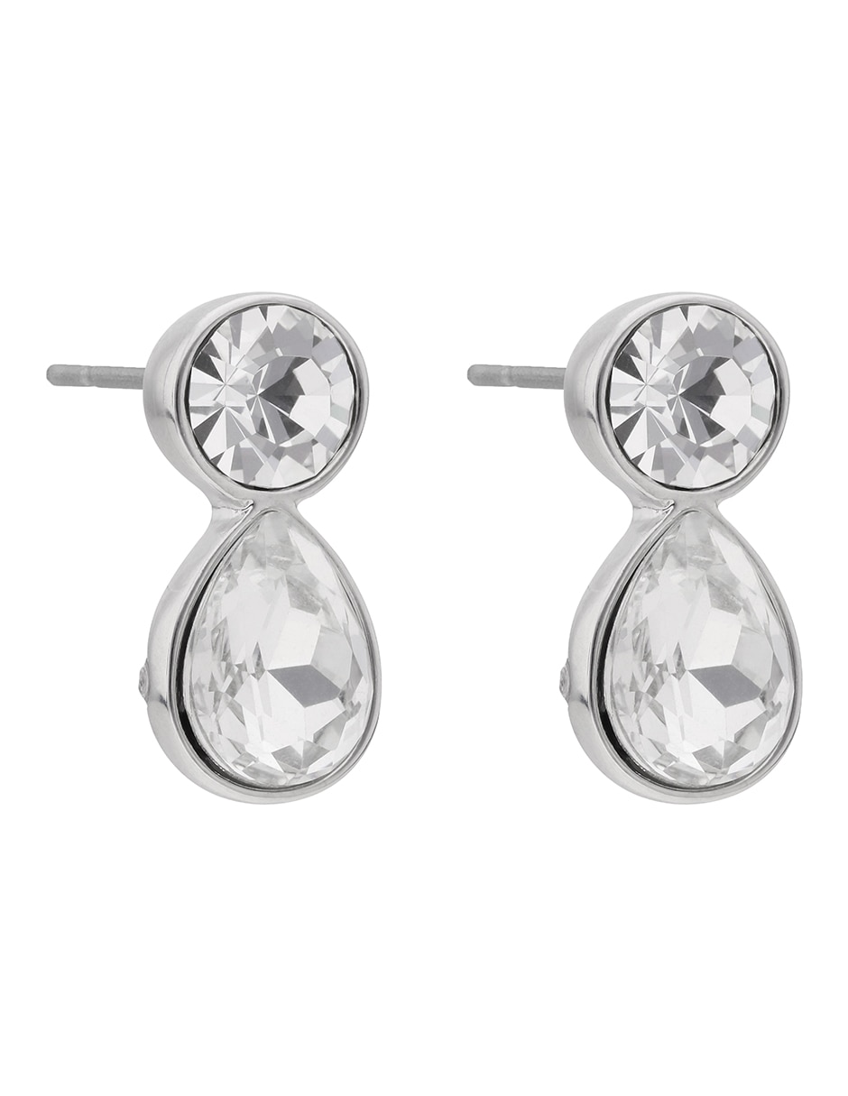Aretes de gota Cultured Pearl con acabado brillante cristal 2