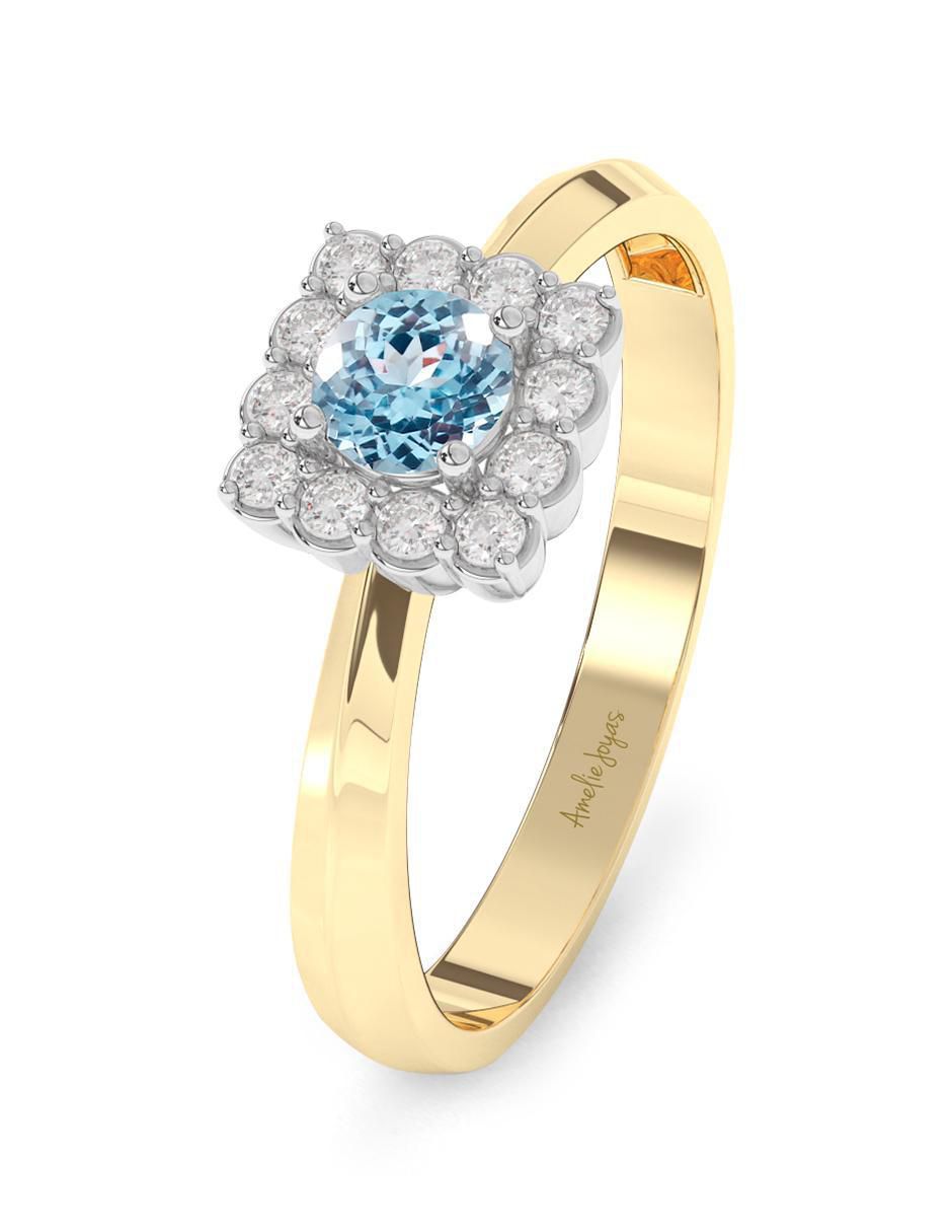 Anillo "de (si aplica)" ninguna amelie joyas sin colección sin temática 14 k "de" oro aguamarina
