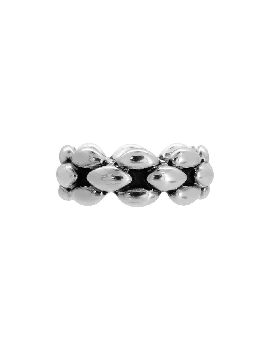 Anillo de eslabones P 925 de plata brillante