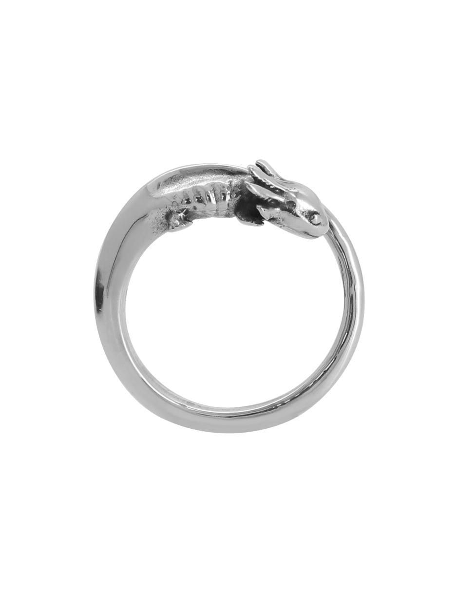 Anillo Ajolote P 925 de plata brillante