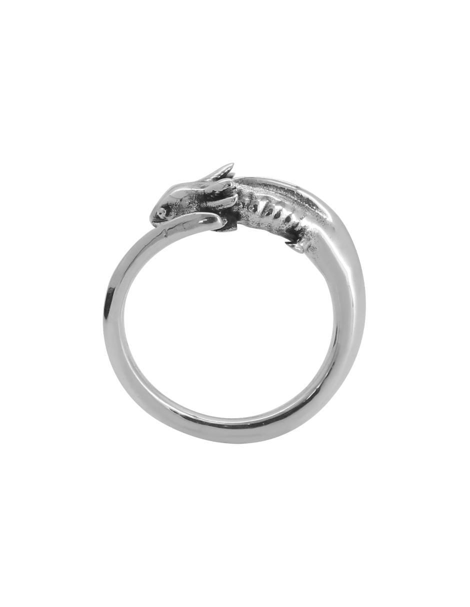 Anillo Ajolote P 925 de plata brillante