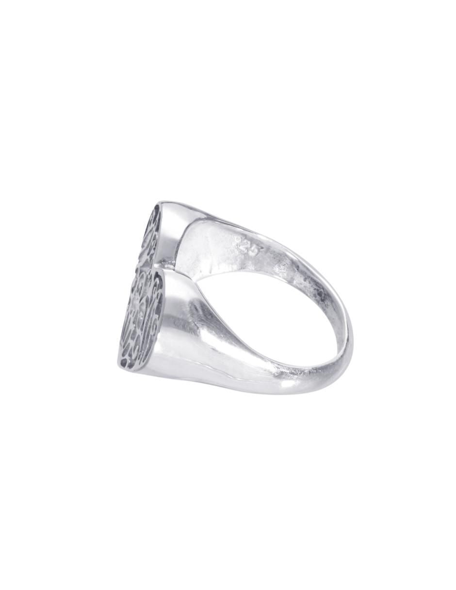 Anillo de corazón P 925 de plata brillante