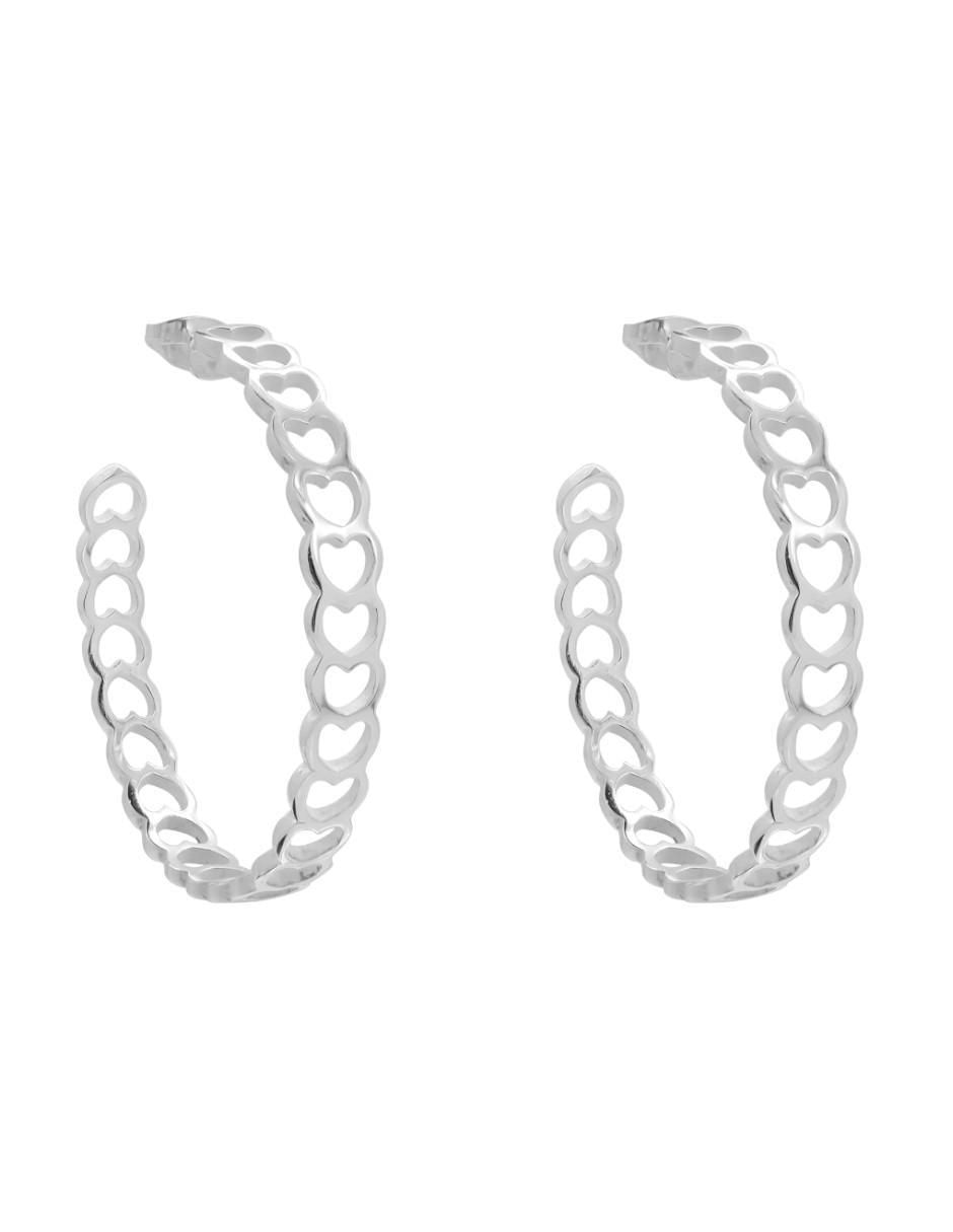 Arracadas de corazón de plata P 925 1