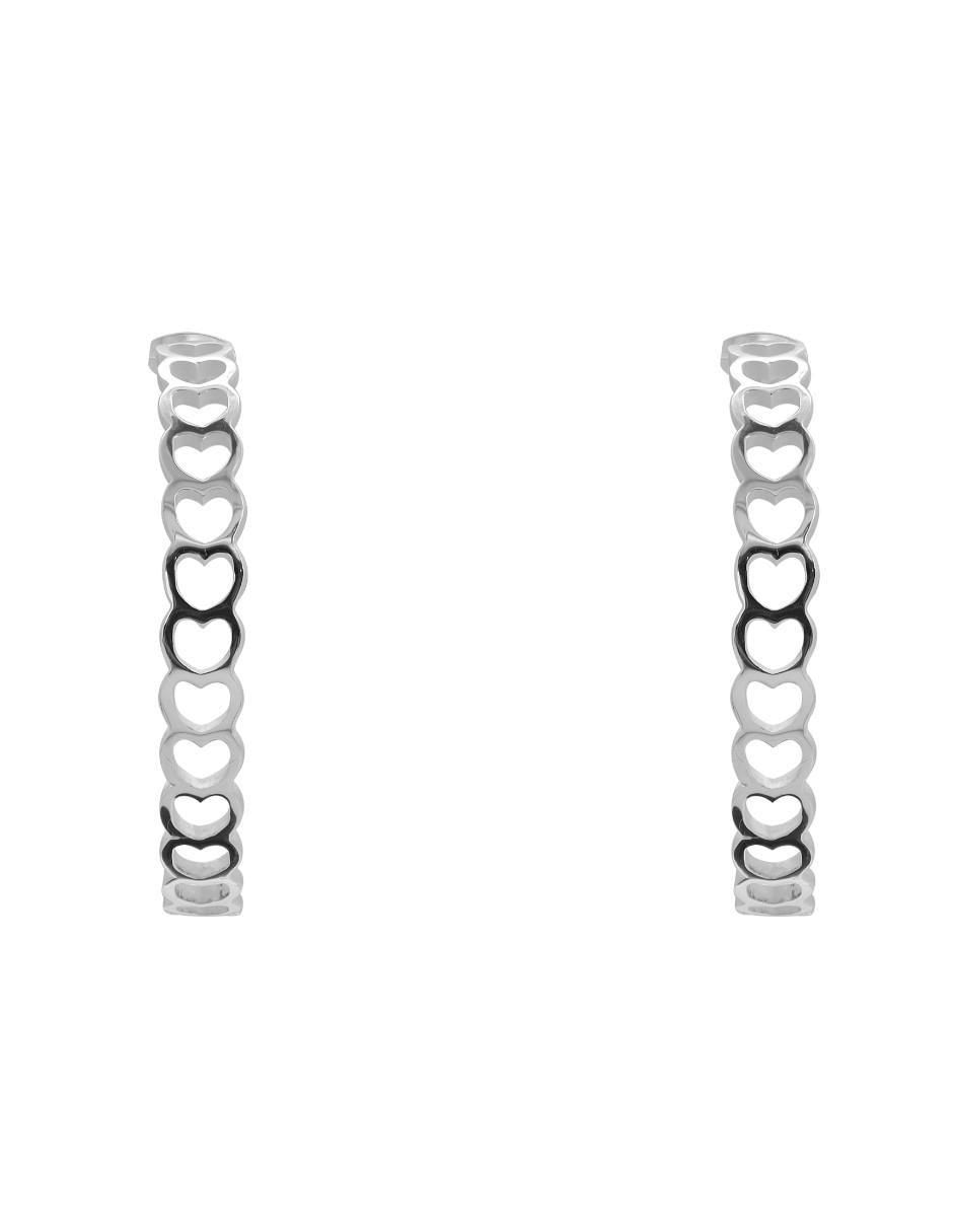 Arracadas de corazón de plata P 925