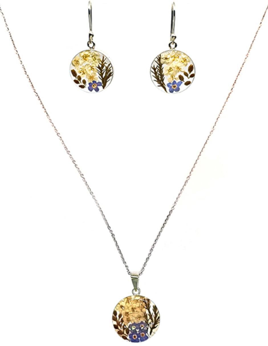 Aretes y collar Ramo de Novia de plata P925