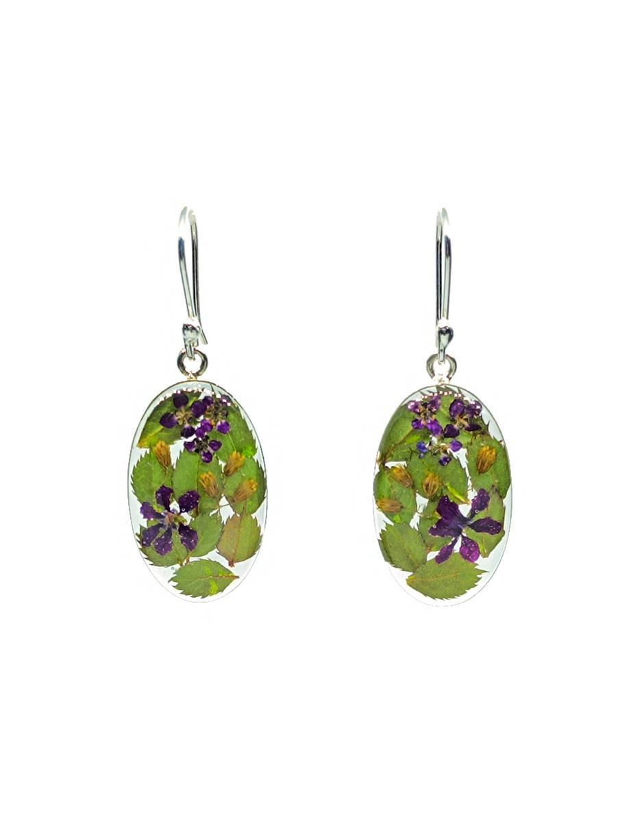 Aretes y collar Hiedra Morada de plata P925 2