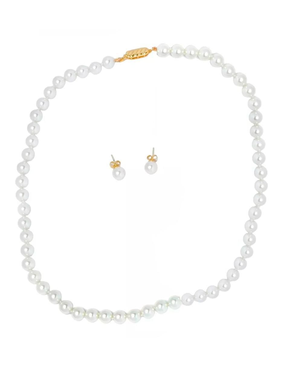 Aretes y collar Perlas de Mallorca de perla