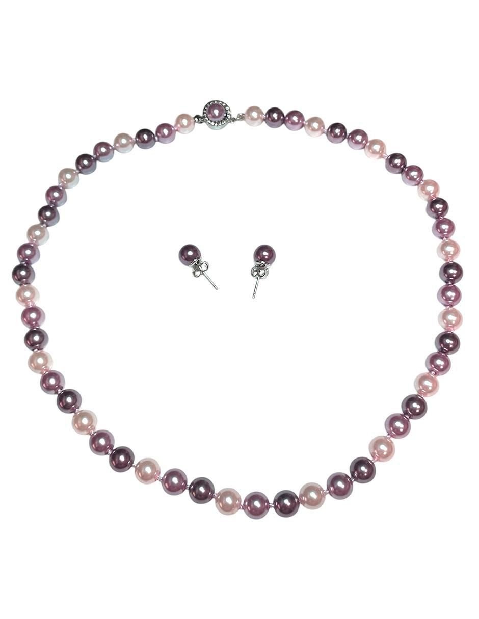 Aretes y collar Perlas de Mallorca de perla