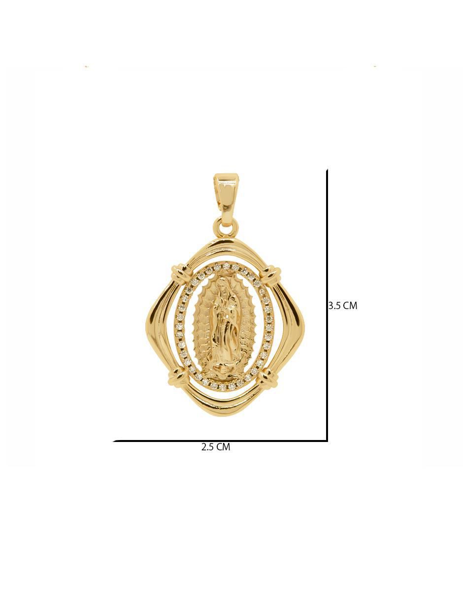 Aretes y collar Virgen de Guadalupe zirconia 7