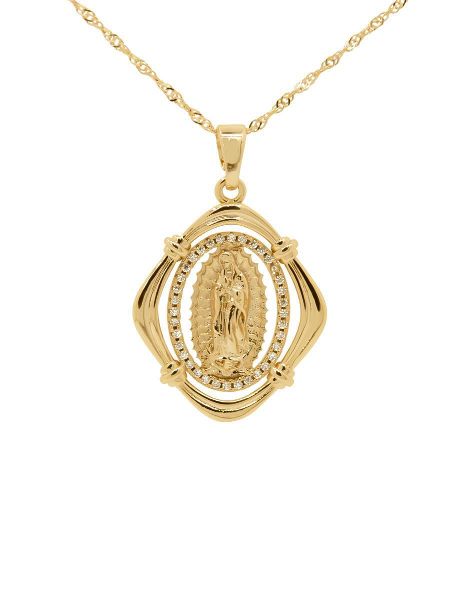 Aretes y collar Virgen de Guadalupe zirconia 4