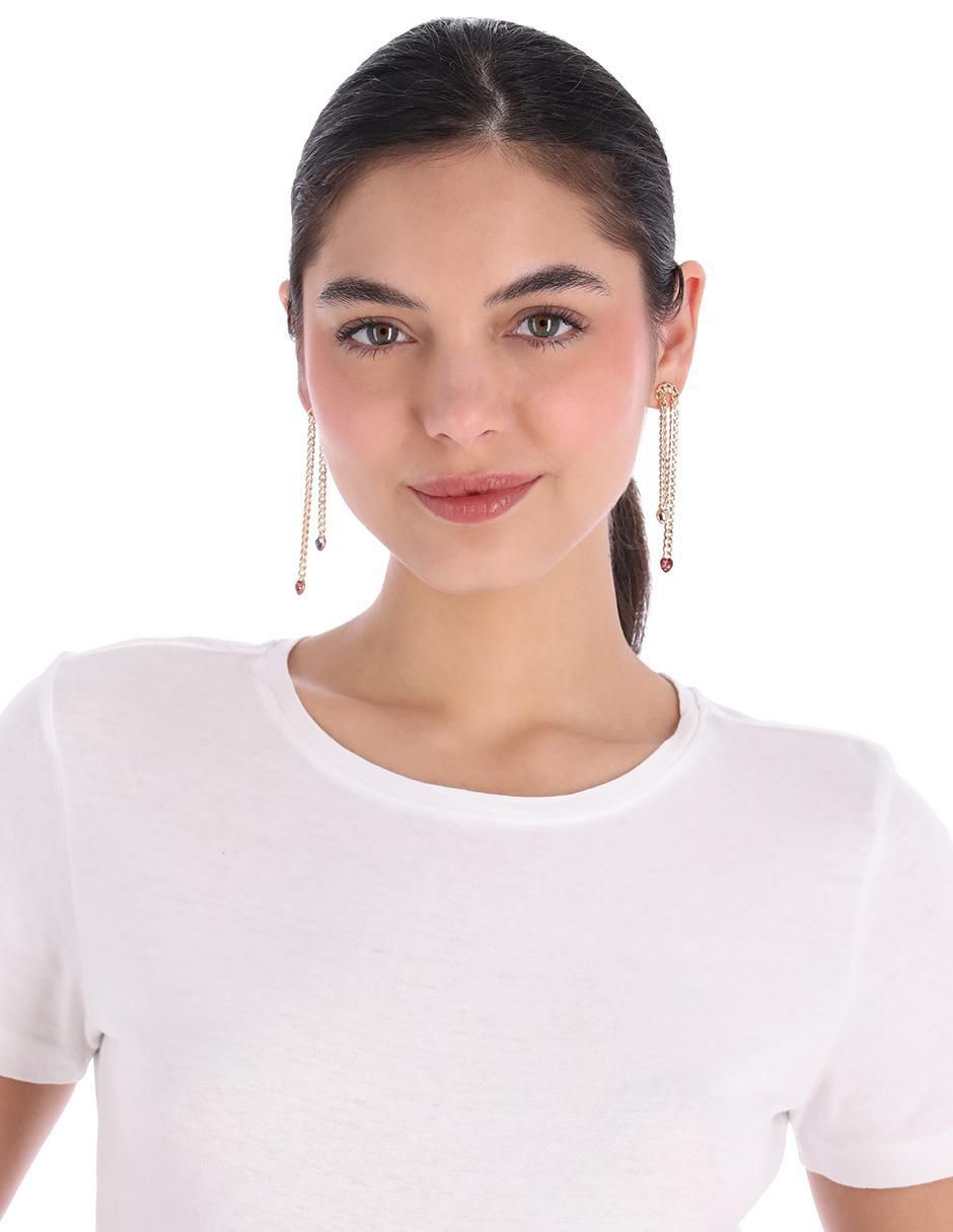 Aretes de corazón Gemme con acabado brillante cristal 3