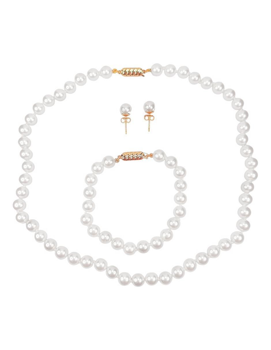 Aretes, collar y pulsera "de (si aplica)" circular arette perlas de mallorca no aplica "de" perla sin kilataje perla