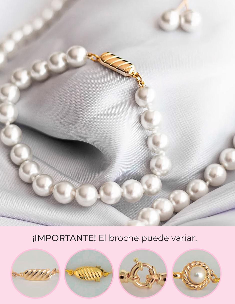 Aretes, collar y pulsera "de (si aplica)" circular arette perlas de mallorca no aplica "de" perla sin kilataje perla