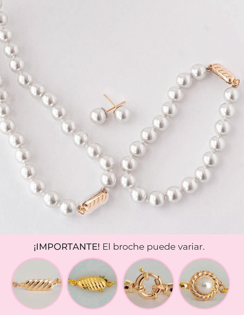 Aretes, collar y pulsera "de (si aplica)" circular arette perlas de mallorca no aplica "de" perla sin kilataje perla
