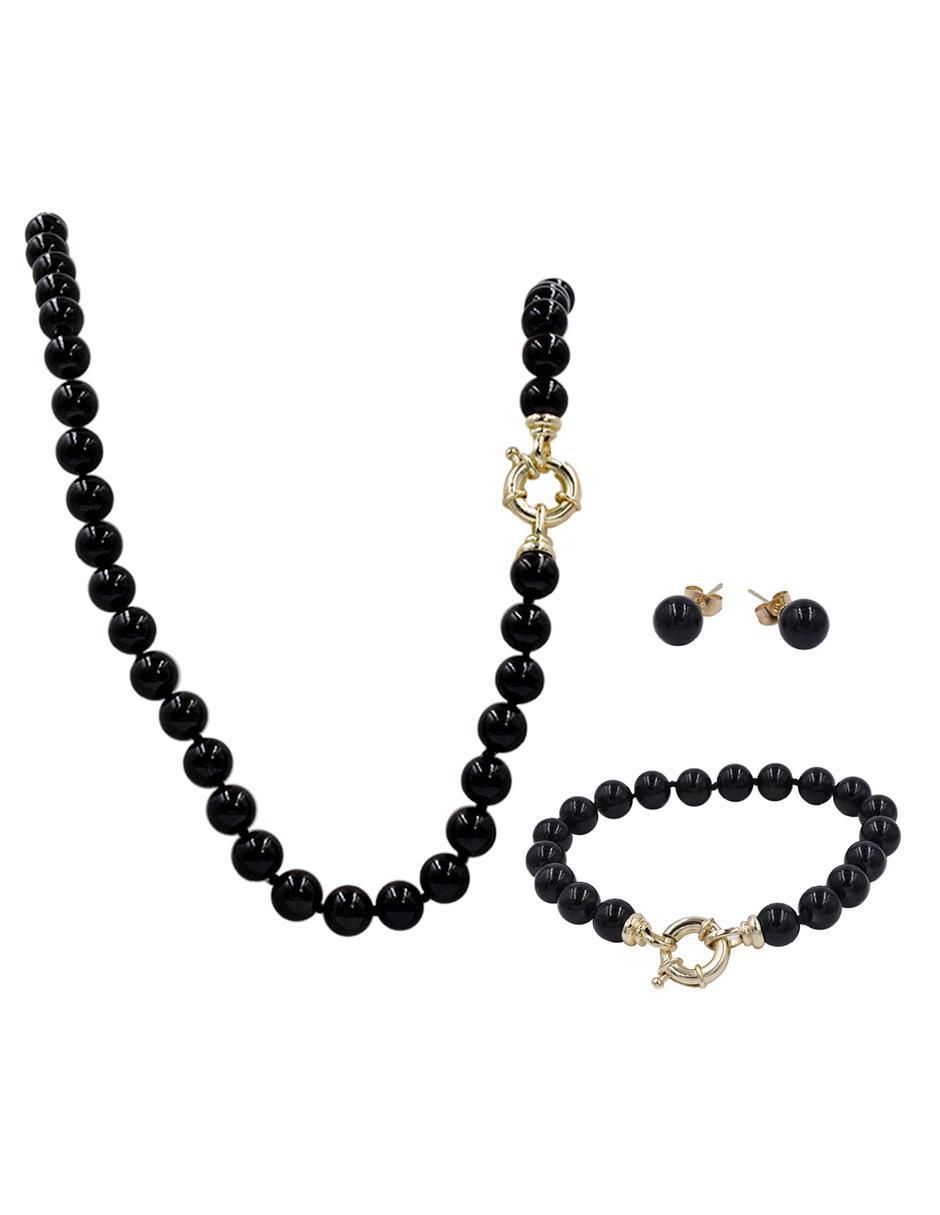 Aretes, collar y pulsera Perlas de Mallorca 2