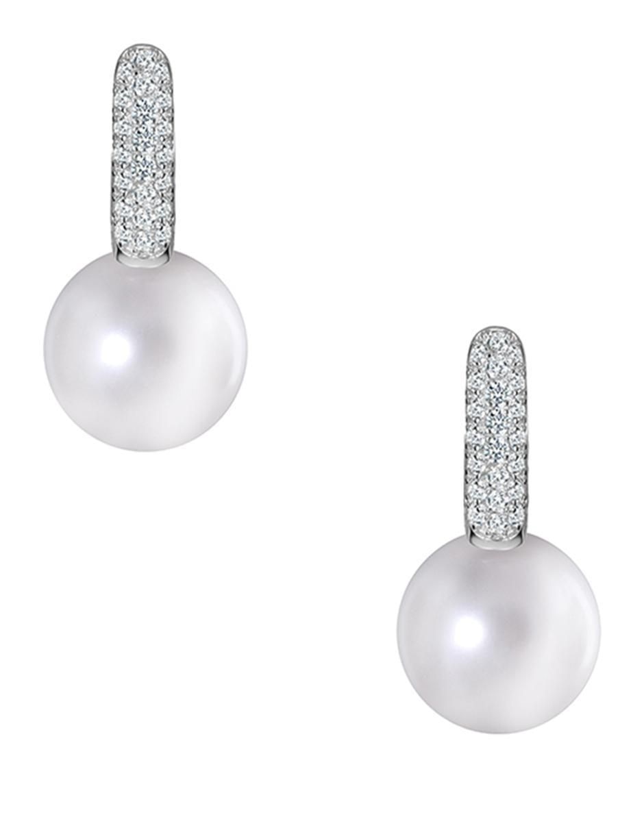 Aretes circulares de plata P 925 perla