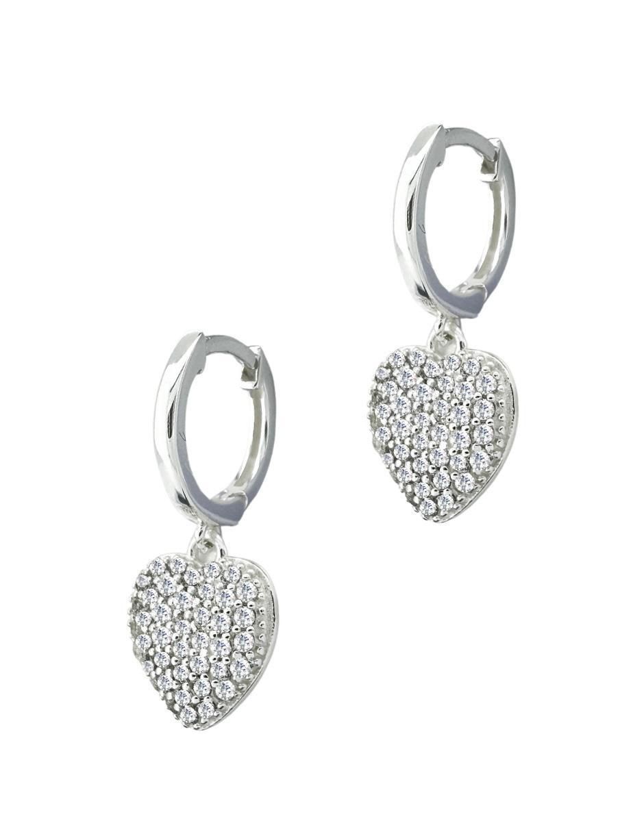 Aretes de corazón Corazón de plata P 925 circonita 3