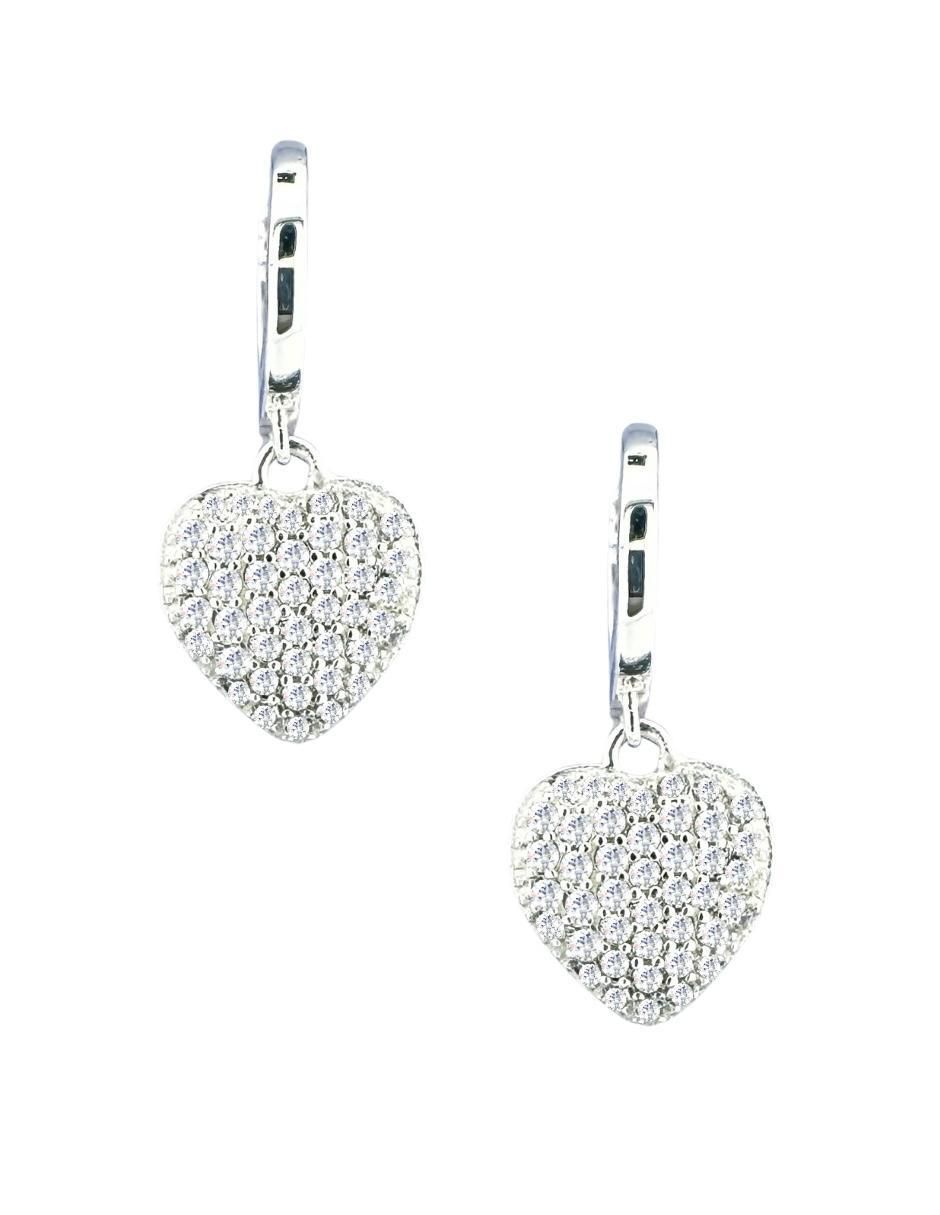 Aretes de corazón Corazón de plata P 925 circonita 4