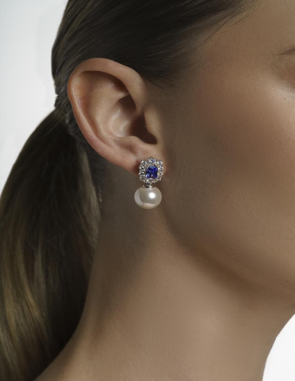 Aretes circulares de plata P 925 perla 4