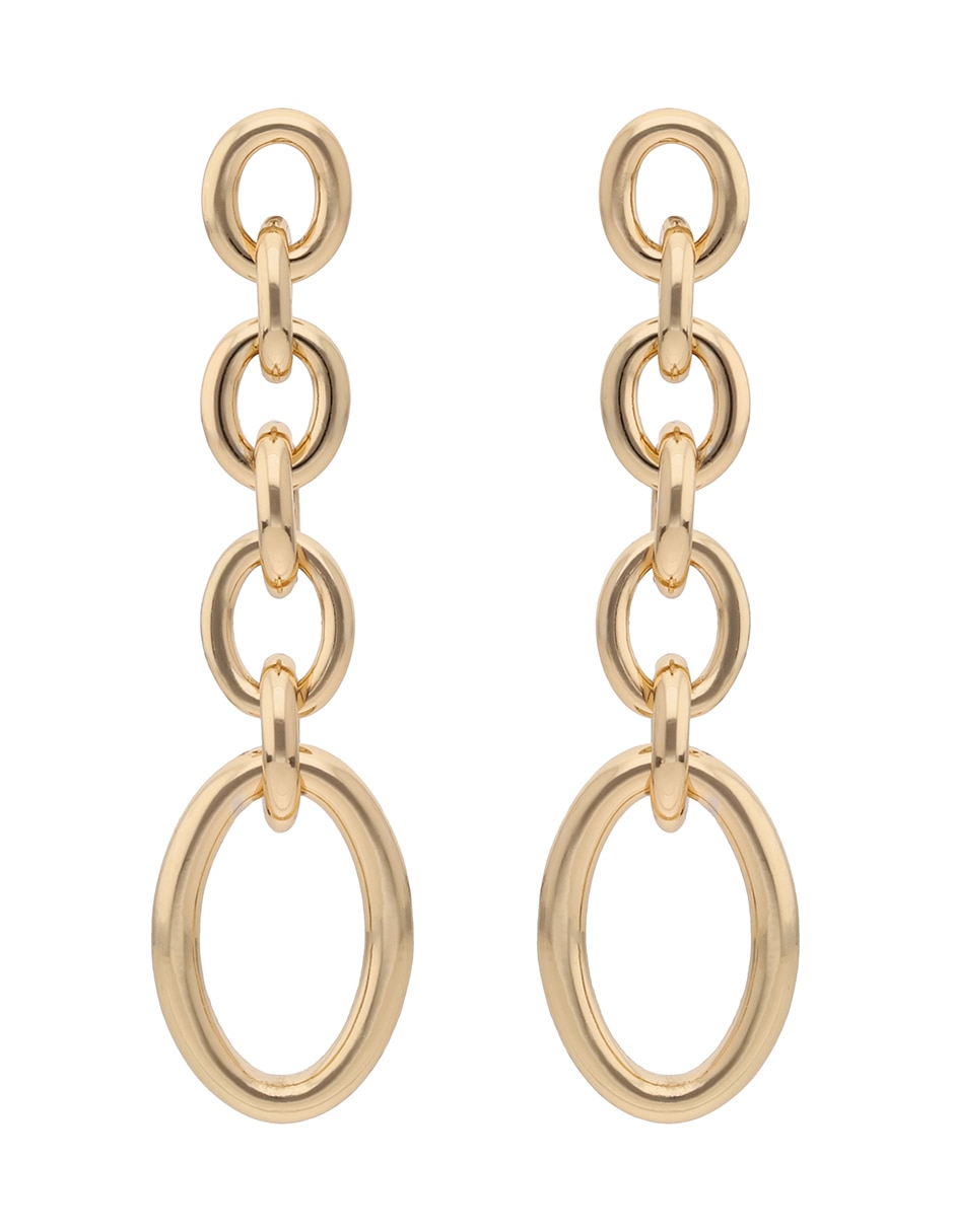 Aretes de eslabones con acabado brillante