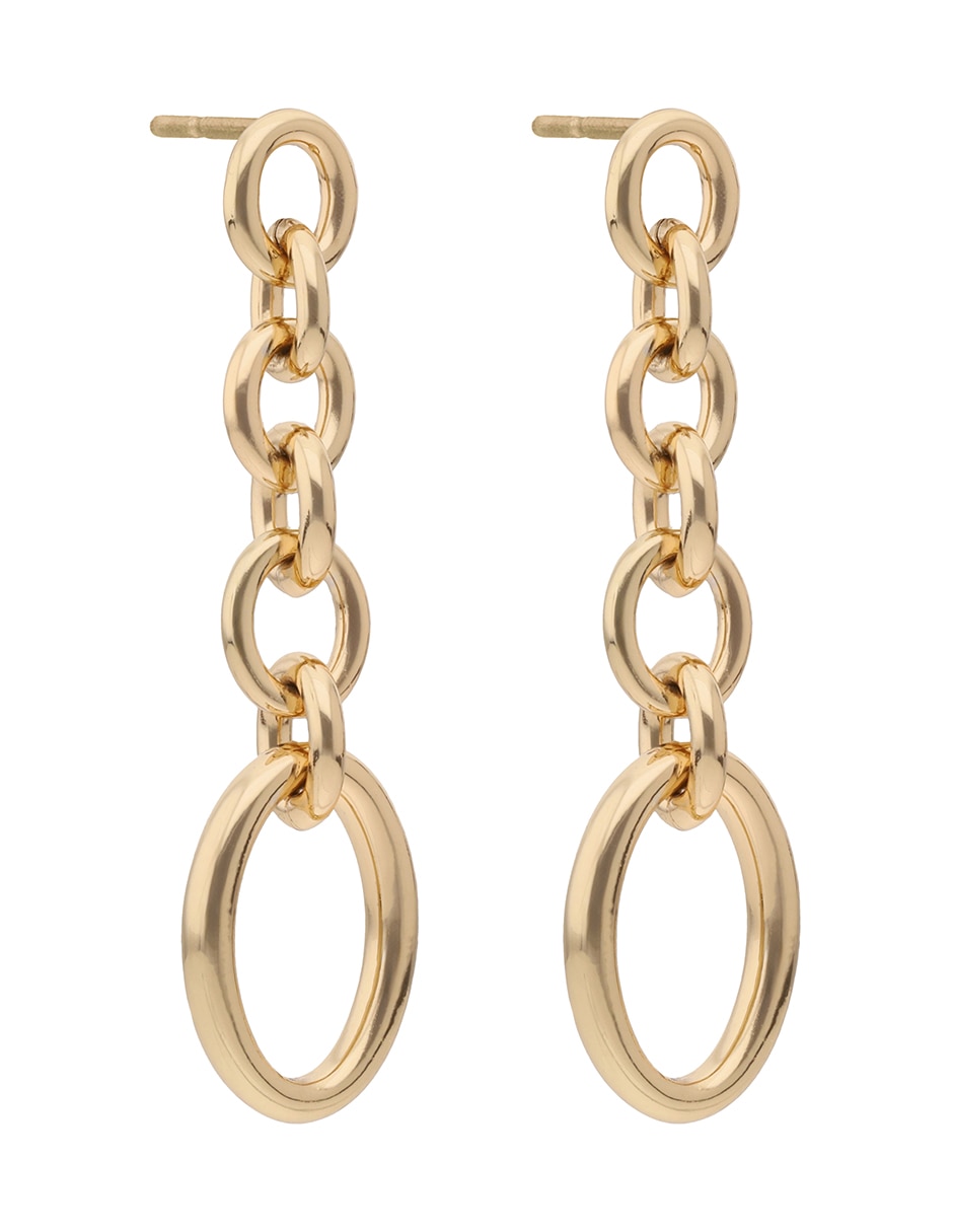 Aretes de eslabones con acabado brillante 2