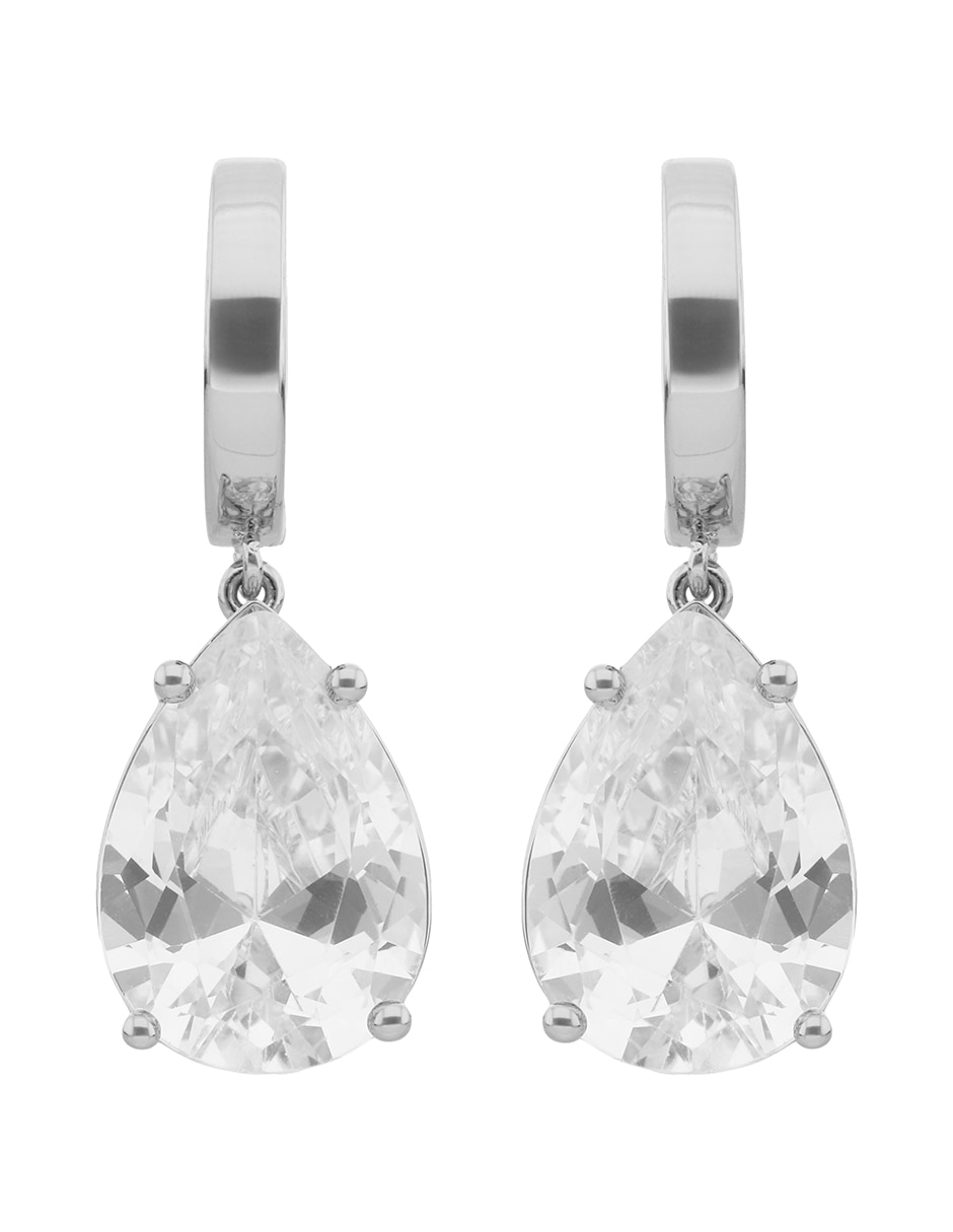 Aretes de gota Champagne Silhouette con acabado brillante cristal