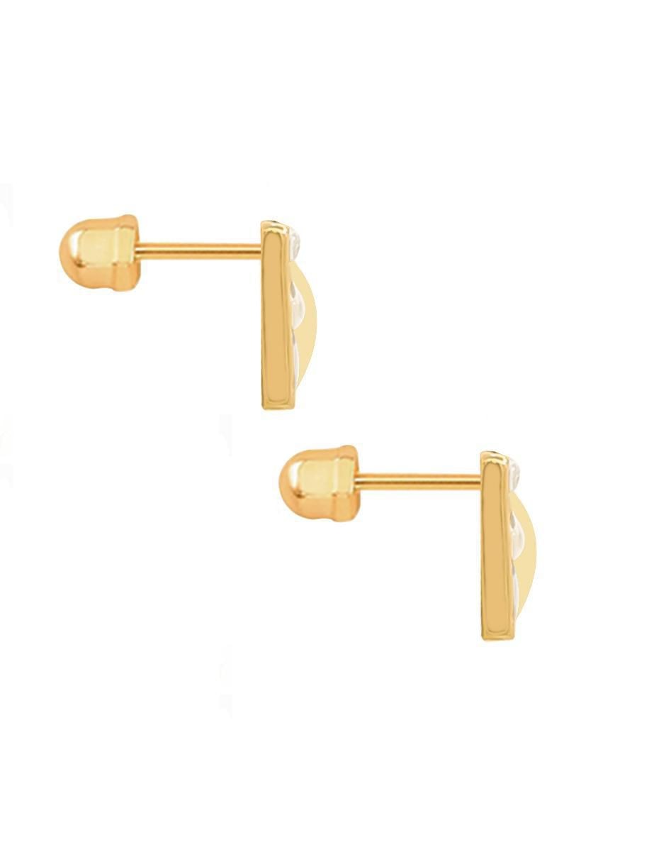 Broqueles cuadrados de oro con acabado pavé zirconia 2