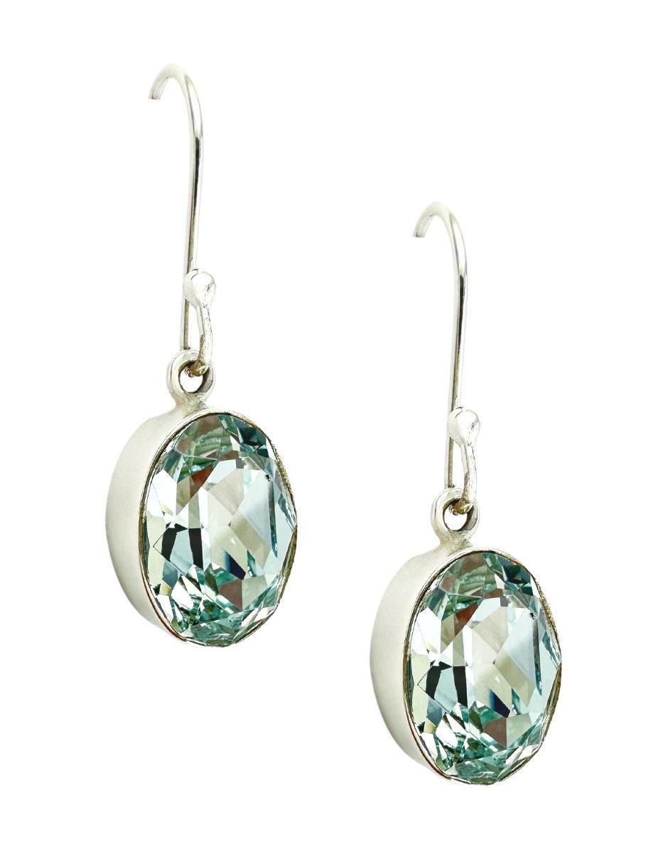 Aretes ovalados Sinestro Argenta de plata P 925 cristal 1