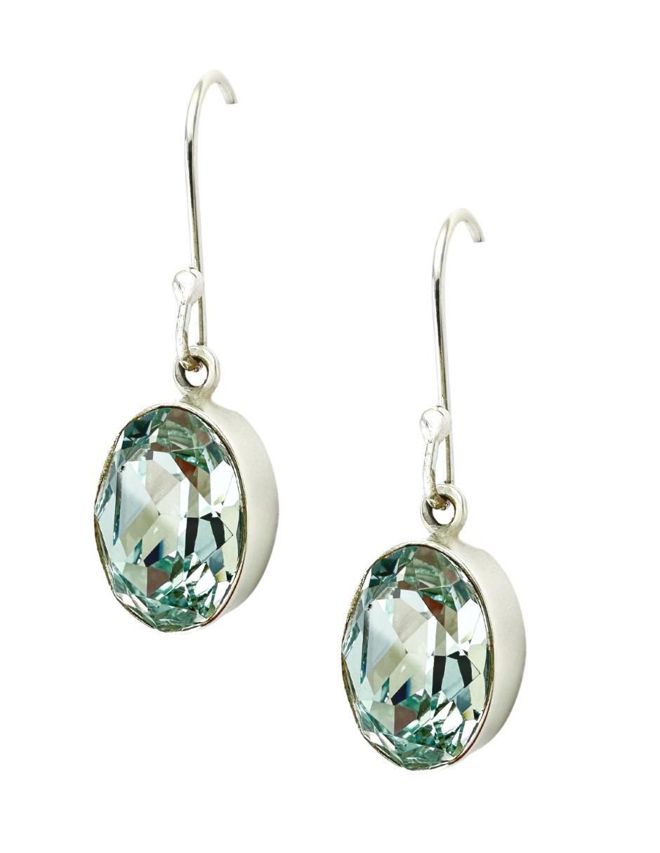 Aretes ovalados Sinestro Argenta de plata P 925 cristal