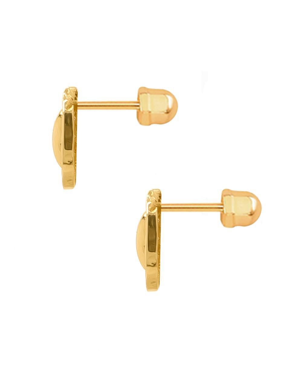 Broqueles ovalados de oro con acabado pavé zirconia 2