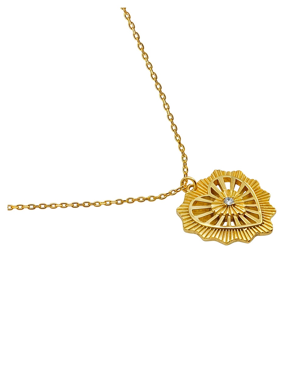 Collar con dije de corazón Eterna de plata 14 K 2