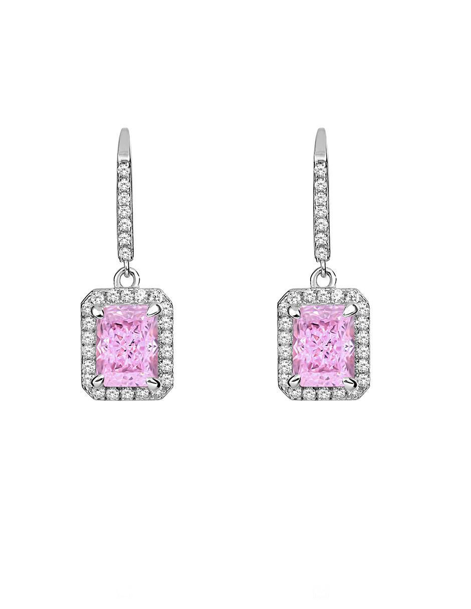 Aretes rectangulares de plata P 925 zirconia Aretes rectangulares de plata P 925 zirconia