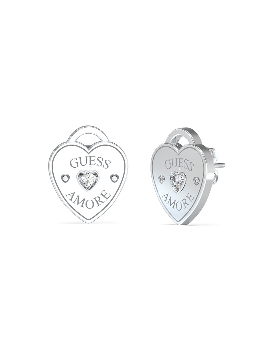 Aretes de corazón Amore con acabado brillante circonita 1