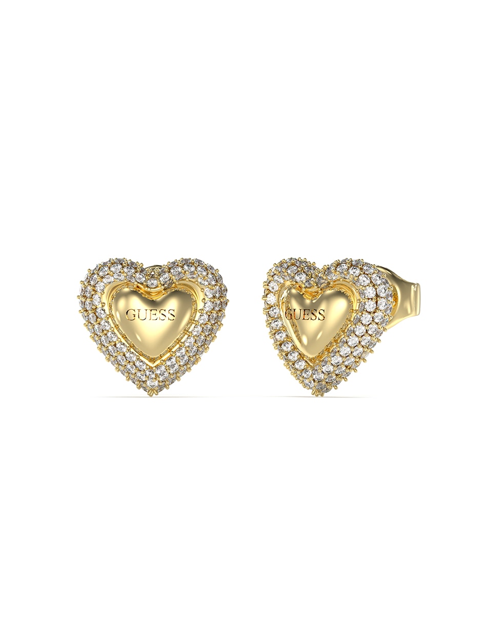 Aretes de corazón Beloved con acabado brillante circonita