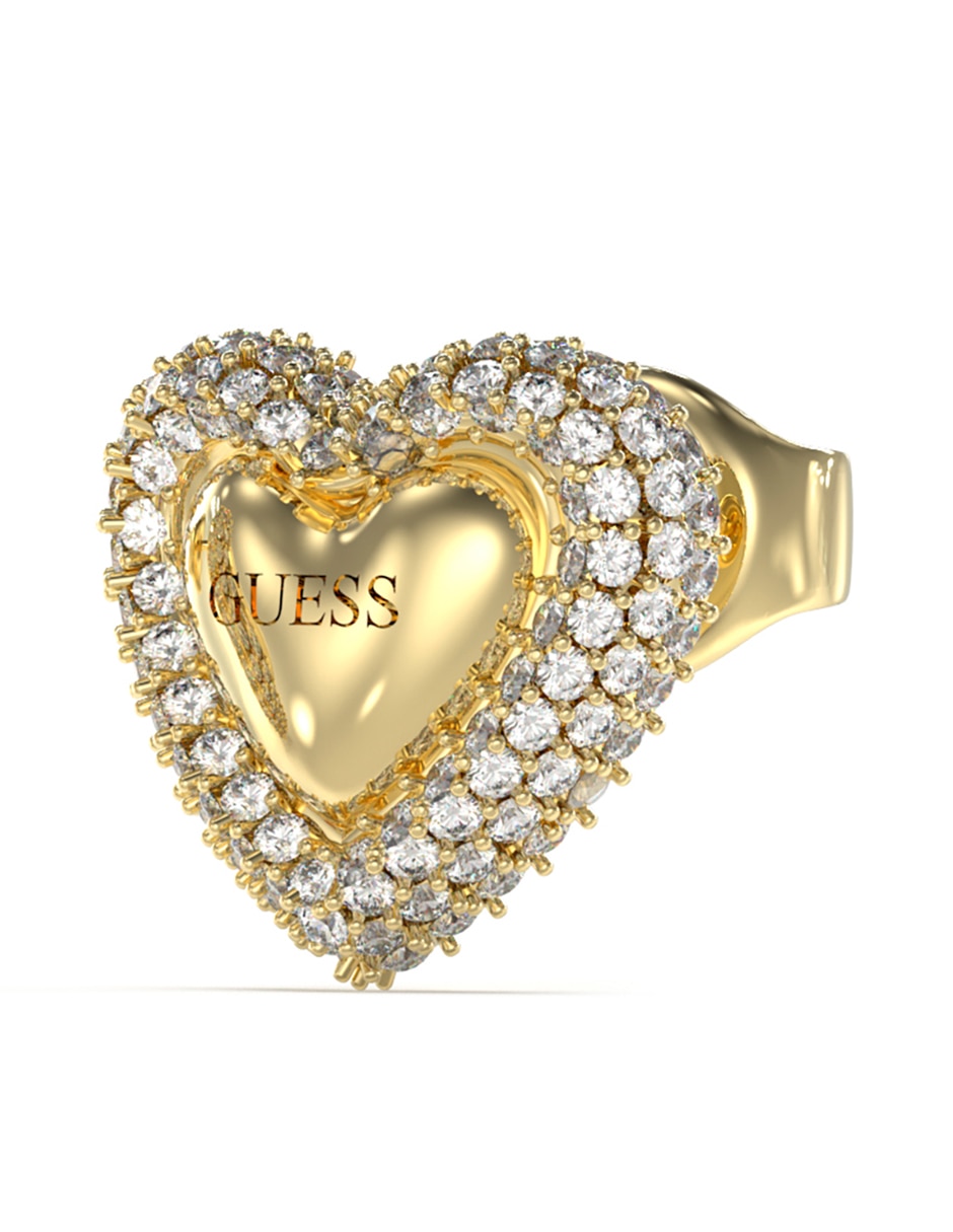 Aretes de corazón Beloved con acabado brillante circonita 2