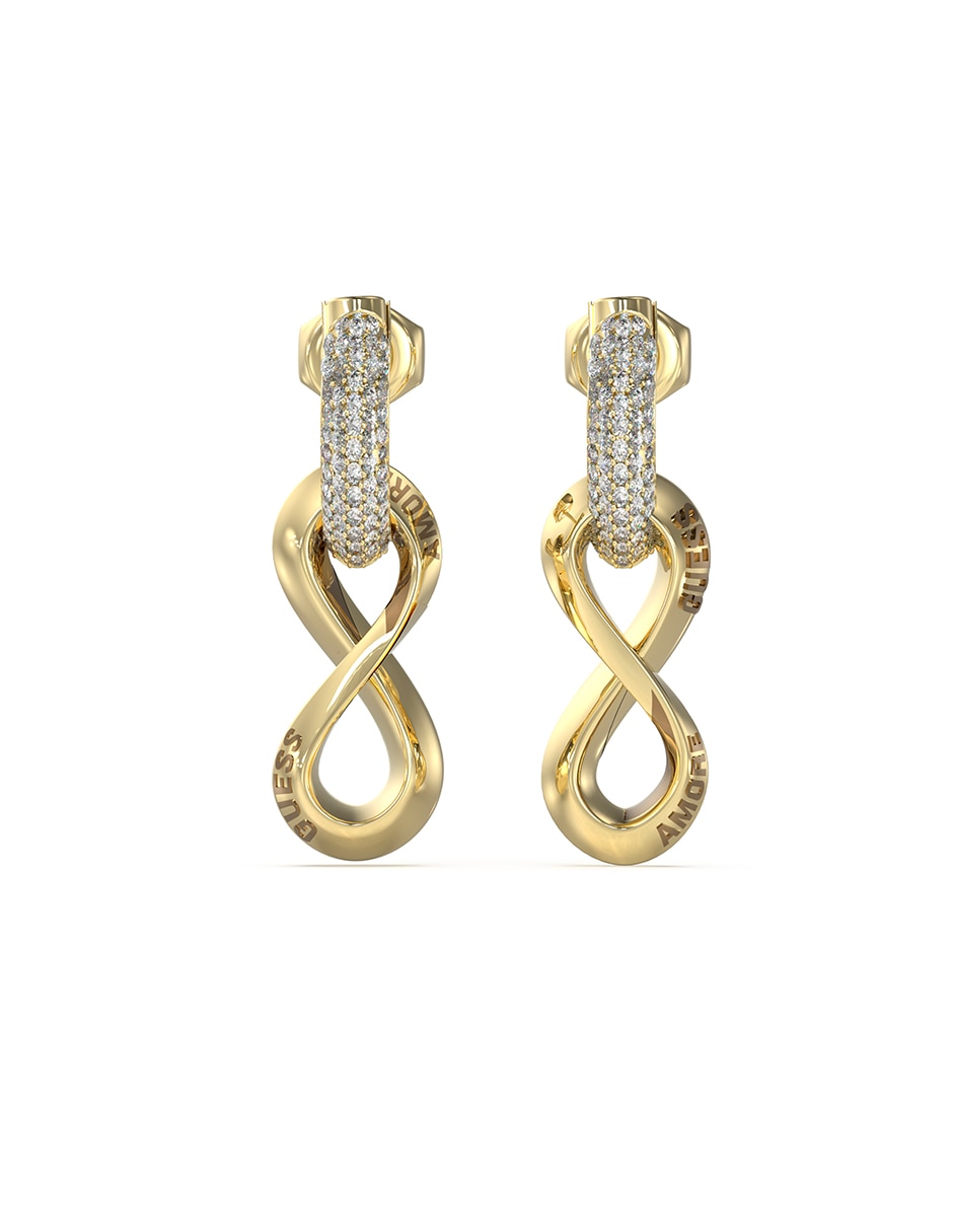 Aretes redondos Amore con acabado brillante circonita 1