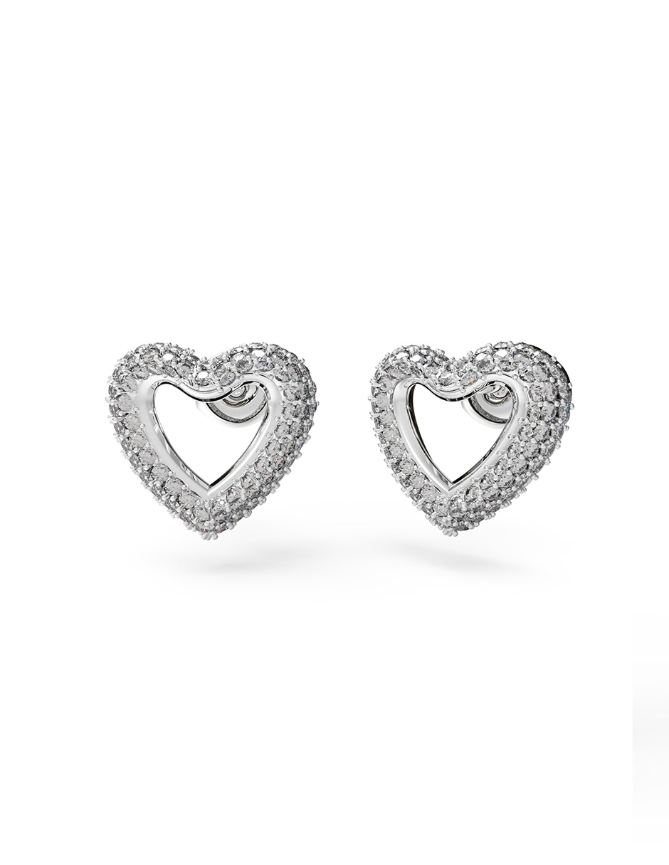 Aretes de corazón Beloved con acabado brillante circonita