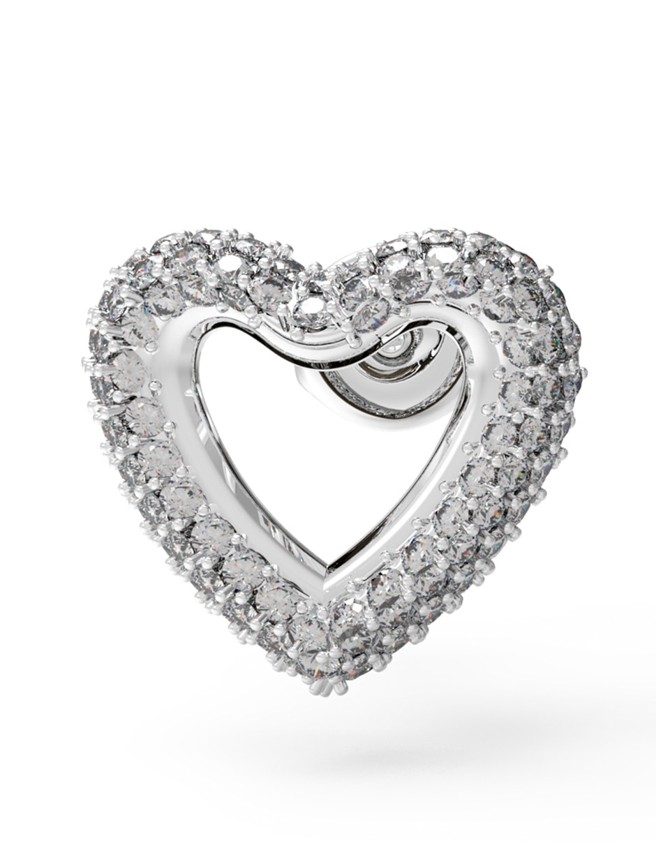 Aretes de corazón Beloved con acabado brillante circonita 2