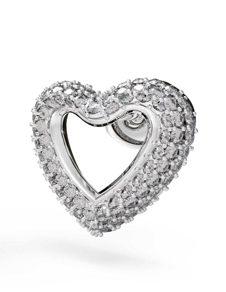 Aretes de corazón Beloved con acabado brillante circonita 3