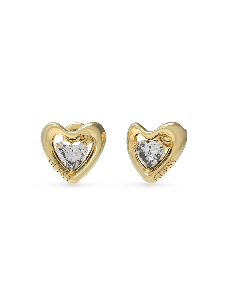 Aretes de corazón Beloved con acabado brillante circonita 1