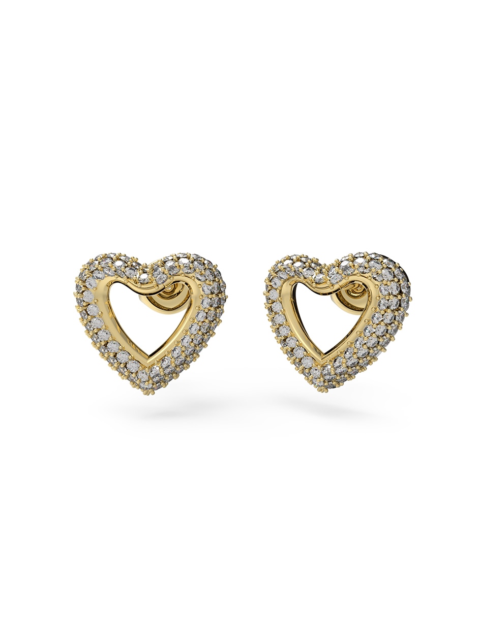 Aretes de corazón Beloved con acabado brillante circonita