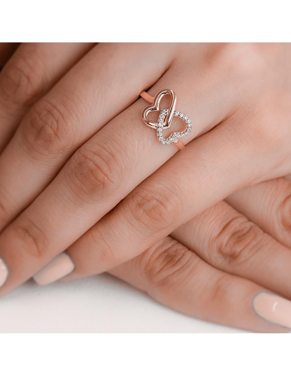 Anillo 10 k de oro zirconia brillante 3