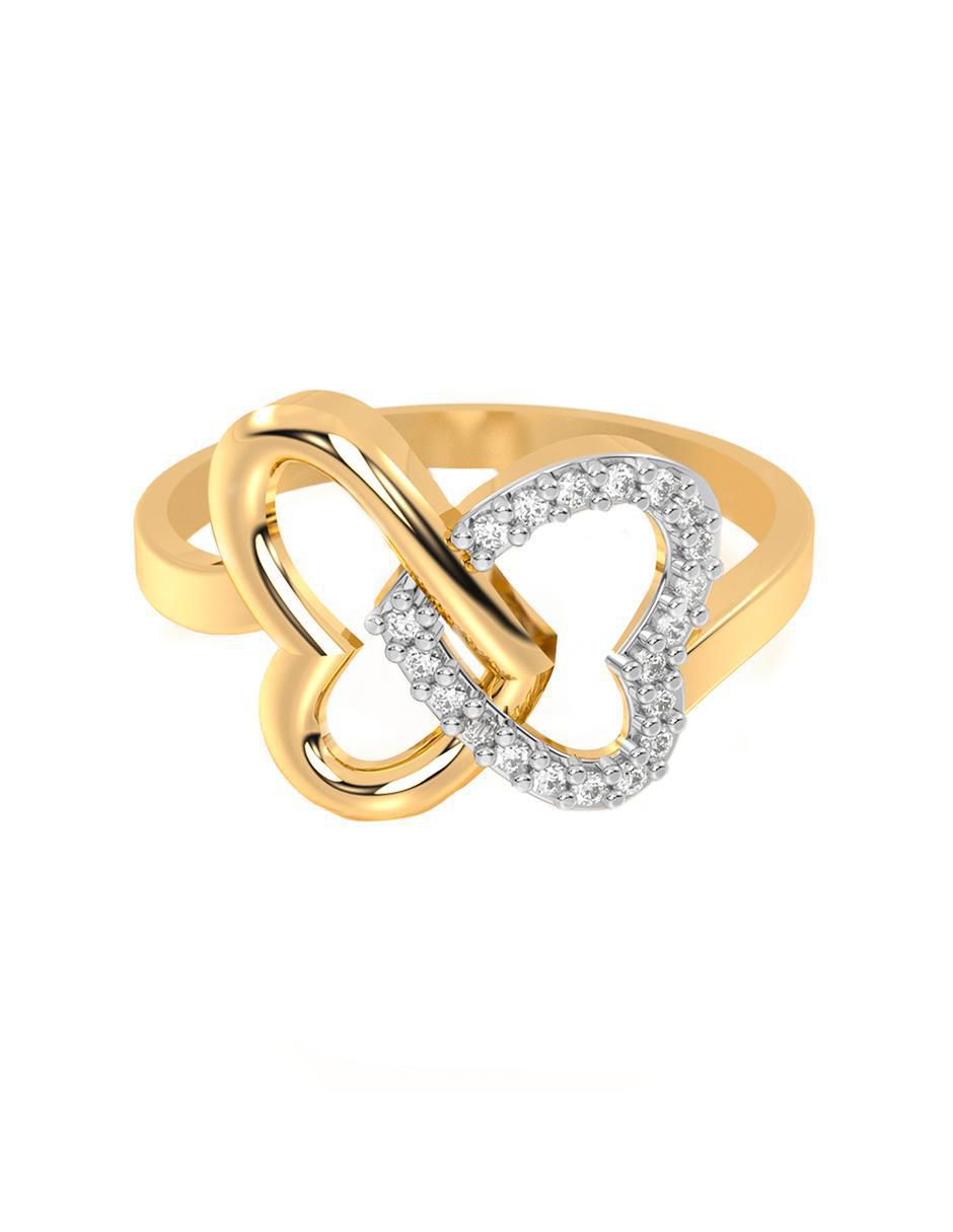 Anillo 14 k de oro zirconia brillante