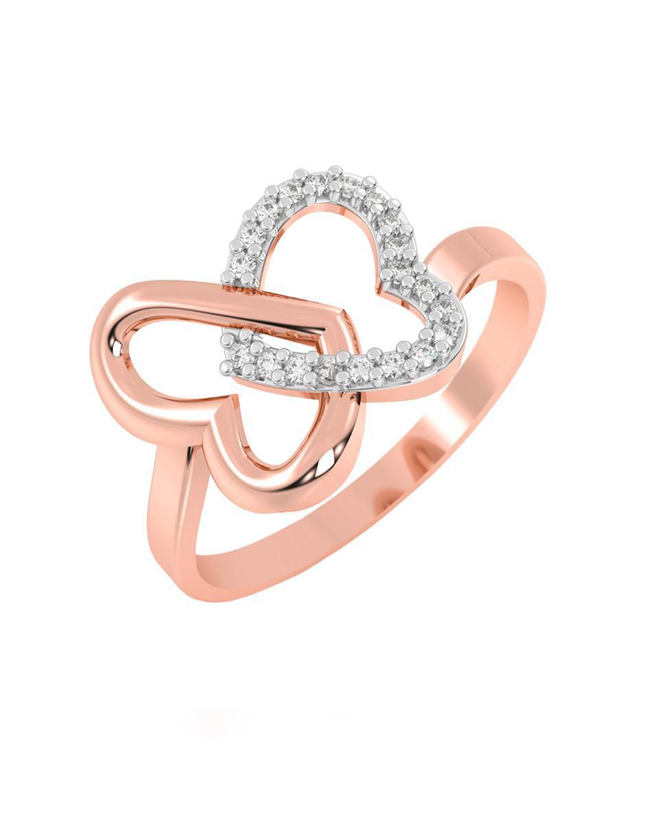 Anillo 14 k de oro zirconia brillante 2