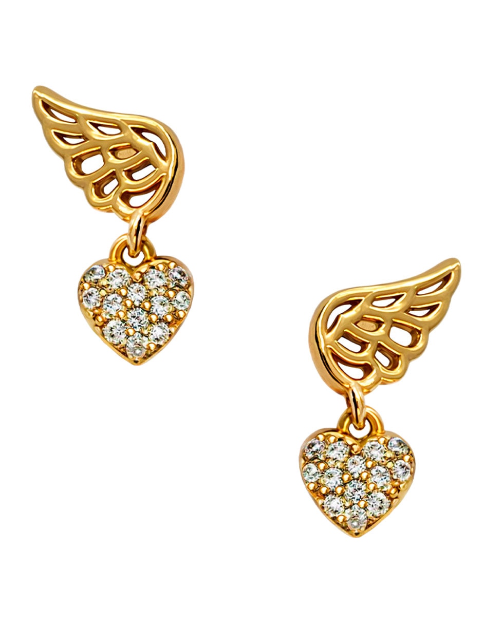Broqueles de alas de plata P 925 con acabado pavé zirconia Broqueles de alas de plata P 925 con acabado pavé zirconia